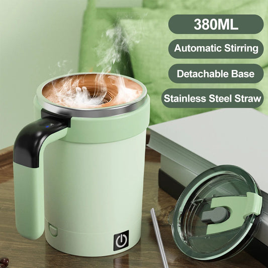 Rechargeable Self-Stirring Mug – Magnetic Coffee Mixer Cup 400ml (UK)
