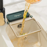 Foldable Kitchen Sink Filter Rack with Disposable Mesh Bags – No-Drill Triangle Drain Basket