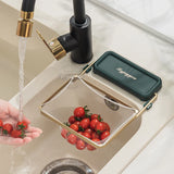Foldable Kitchen Sink Filter Rack with Disposable Mesh Bags – No-Drill Triangle Drain Basket