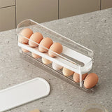 Bilayer Fridge Egg Storage Box – Auto-Rolling Ladder Style Egg Organizer for UK Refrigerators (18 Egg Capacity, Space-Saving)