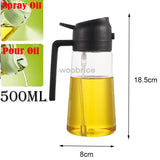 2-in-1 Kitchen Spray Oil Dispenser (500ml) – Refillable Oil Sprayer for Air Fryer, Salad, Grilling & Roasting