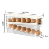 Bilayer Fridge Egg Storage Box – Auto-Rolling Ladder Style Egg Organizer for UK Refrigerators (18 Egg Capacity, Space-Saving)