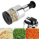 Manual Garlic Chopper – 3-in-1 Stainless Steel Handheld Crusher & Slicer Tool for Kitchen