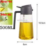 2-in-1 Kitchen Spray Oil Dispenser (500ml) – Refillable Oil Sprayer for Air Fryer, Salad, Grilling & Roasting