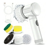 Cordless Electric Rotary Scrubber – 5-in-1 Rechargeable Cleaning Tool