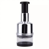 Manual Garlic Chopper – 3-in-1 Stainless Steel Handheld Crusher & Slicer Tool for Kitchen
