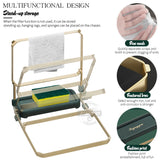 Foldable Kitchen Sink Filter Rack with Disposable Mesh Bags – No-Drill Triangle Drain Basket