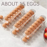 Bilayer Fridge Egg Storage Box – Auto-Rolling Ladder Style Egg Organizer for UK Refrigerators (18 Egg Capacity, Space-Saving)