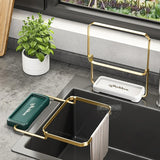 Foldable Kitchen Sink Filter Rack with Disposable Mesh Bags – No-Drill Triangle Drain Basket